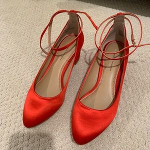 Anthropologie Red Mini Heels